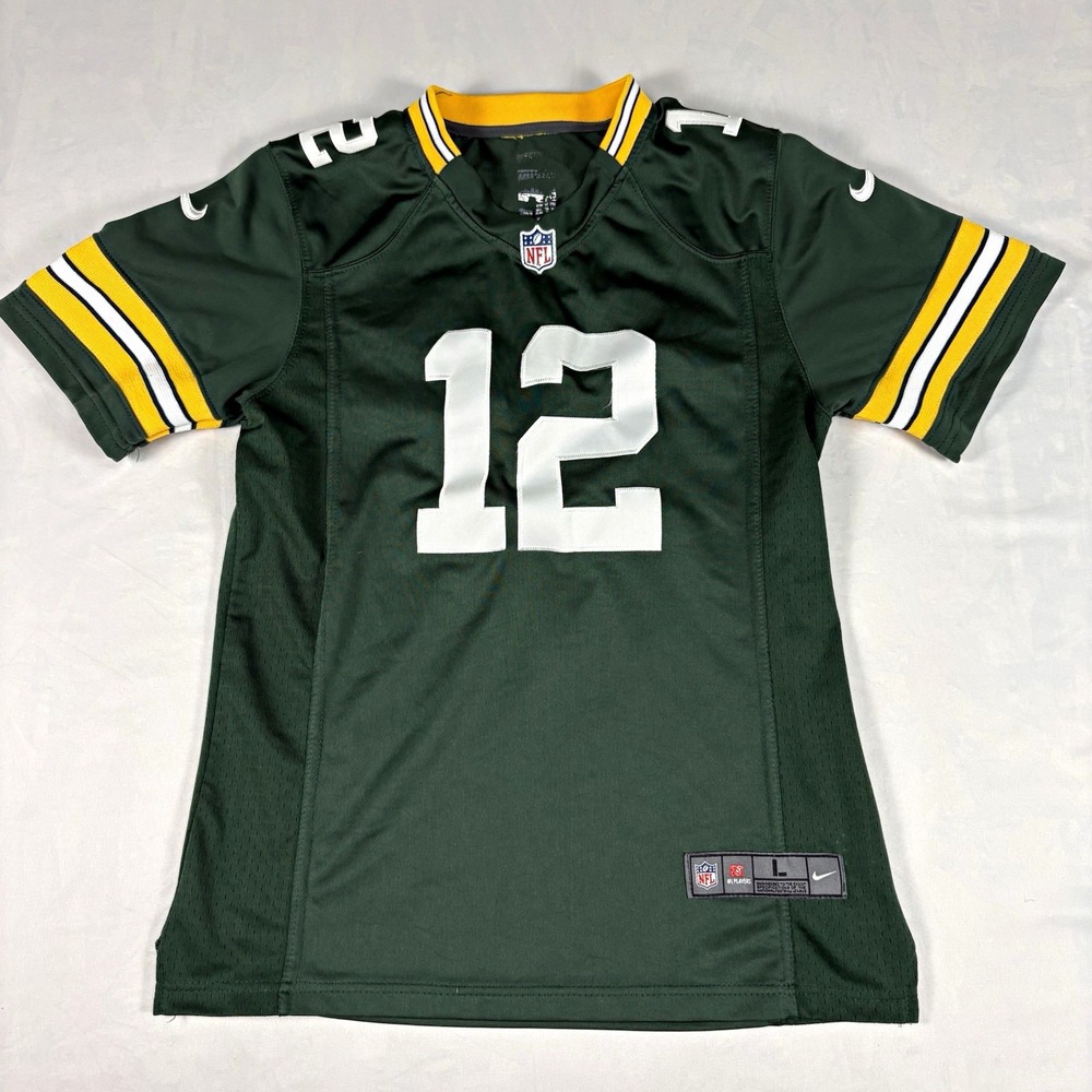 Nike Green Bay Packers Aaron Rodgers #12 NFL Football Jersey Youth Boys L